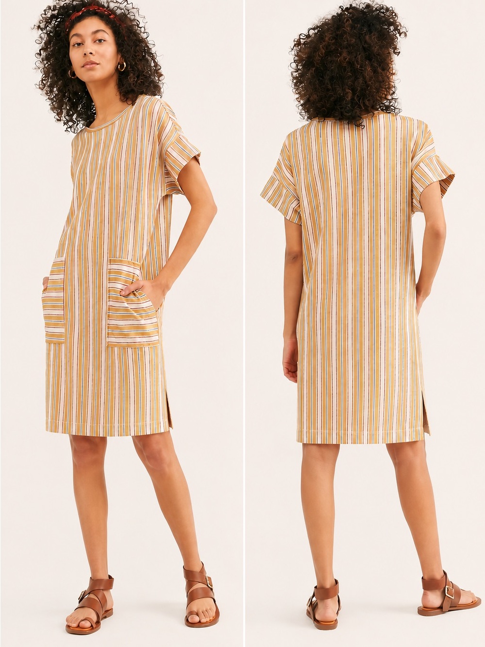 Free People Beach Striped Cotton Dress Size Small